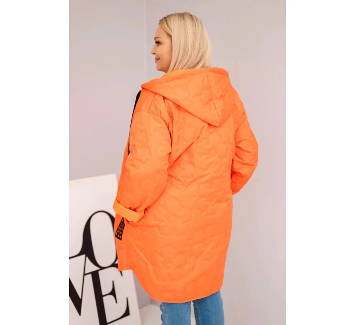 Dámska prešívaná bunda s kapucňou a HOPE Orange Dámska prešívaná bunda s kapucňou a HOPE Orange