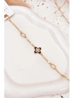 Náramek s čtyřlístkem chirurgická ocel zlatá