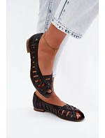 Kožené Baletky S Otevřenými Prsty Maciejka 06908-29/001-1 Hnědé