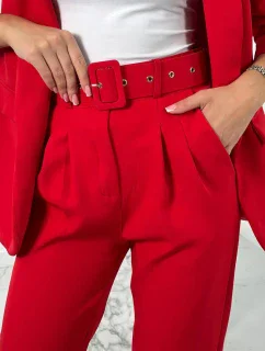 Elegantná súprava saka a nohavíc červená
