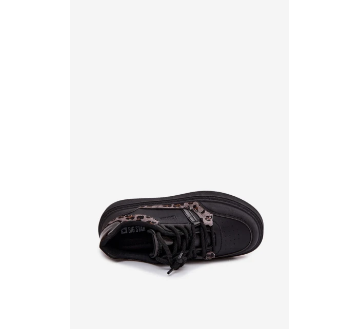 Damskie Sneakersy Na Platformie Big Star SS274358 Panterka Czarne Damskie Sneakersy Na Platformie Big Star SS274358 Panterka Czarne