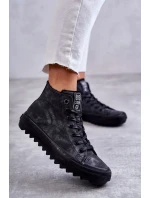 Dámské Tenisky Big Star Vysoké Zateplené Černé GG274069 Dámské Tenisky Big Star Vysoké Zateplené Černé GG274069