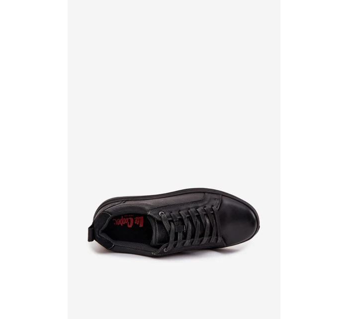 Pánske kožené tenisky Lee Cooper - čierne