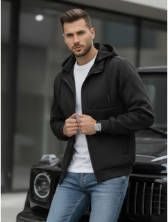 Pánska prechodná bunda s kapucňou čierna FashionStreet TX5016