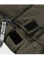 Dlhá dámska páperová bunda v khaki farbe (AG3-3038) Dlhá dámska páperová bunda v khaki farbe (AG3-3038)