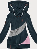 Hrubá dámska pruhovaná mikina sea-grey (2302)