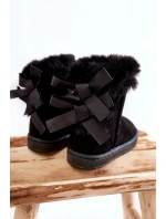 Dětské Teplé Sněhule Semišové s Černe model 21597169 - Boto Dětské Teplé Sněhule Semišové s Černe model 21597169 - Boto
