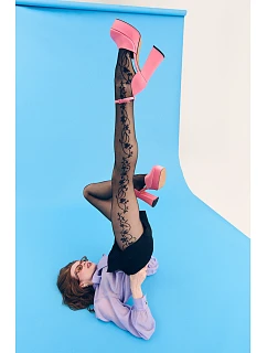 Tenké pančuchy - vzor FLORA