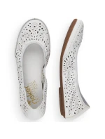 Kožená pohodlná polobotka W model 22033618 bílá - Rieker