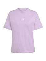 Dámske bavlnené tričko adidas Essentials 3-Stripes svetlo fialové JX7619