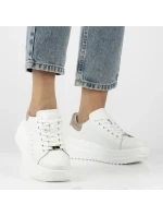 Dámské kožené polobotky na platformě bílé model 21960298 - FILIPPO