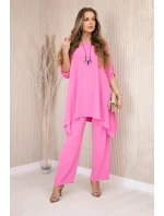 Sada halenky + kalhot s přívěskem světle růžová Sada halenky + kalhot s přívěskem světle růžová