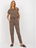 Nohavice D73770M61869I hnedé Nohavice D73770M61869I hnedé