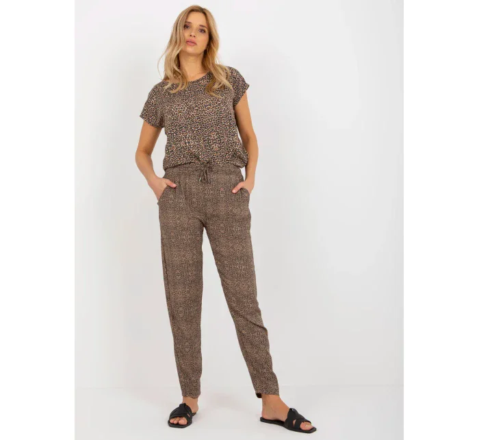 Nohavice D73770M61869I hnedé Nohavice D73770M61869I hnedé