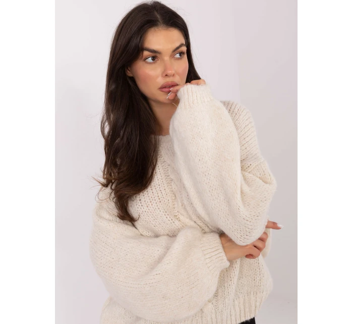 Sweter MI SW model 21749800 jasny beżowy - FPrice Sweter MI SW model 21749800 jasny beżowy - FPrice