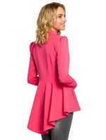 Asymetrický frak s golierom a zapínaním na gombíky M165 - čierny - Moe