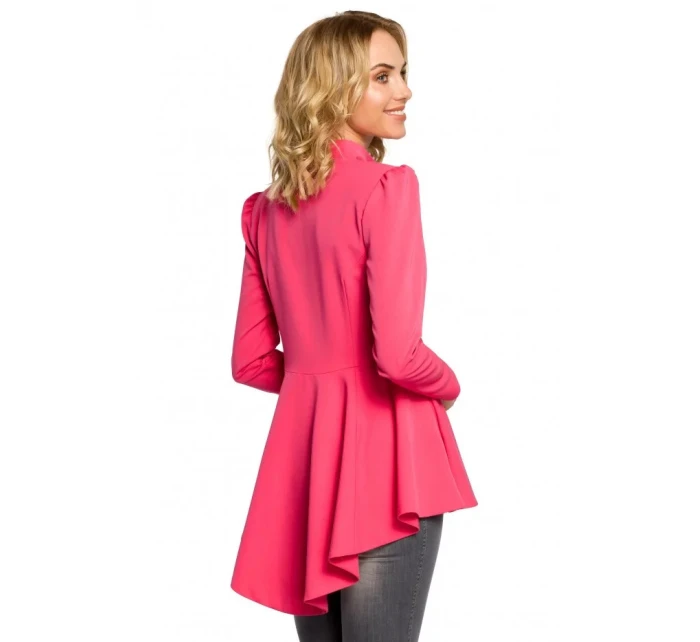 Asymetrický frak s golierom a zapínaním na gombíky M165 - čierny - Moe