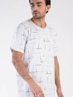 Pánska nočná košeľa s krátkym rukávom Plachetnica
