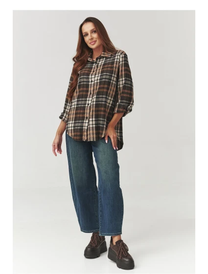 Košeľa s dlhým rukávom model 219733 Makadamia