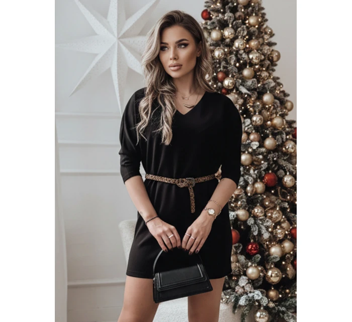 šaty jedné velikosti s páskem černé Dstreet model 21982086 - FashionStreet