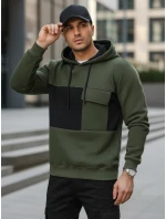 Pánská khaki mikina s kapucí Dstreet model 21986066 - FashionStreet Pánská khaki mikina s kapucí Dstreet model 21986066 - FashionStreet