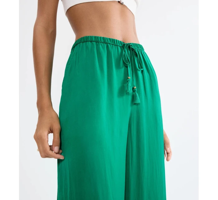 Letné saténové nohavice - ZELENÁ - TRIUMPH ZELENÁ - TRIUMPH Letné saténové nohavice - ZELENÁ - TRIUMPH ZELENÁ - TRIUMPH