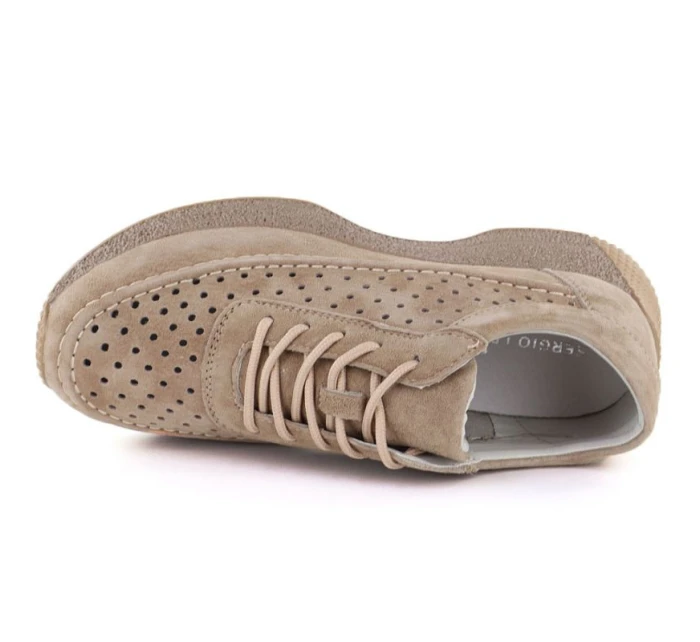 Skórzane damskie jasny Sergio model 22026034 - LEONE