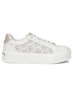 Biele kožené topánky na platforme Filippo DP7668/26 Biele kožené topánky na platforme Filippo DP7668/26