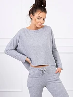 Súprava s oversize šedou blúzkou