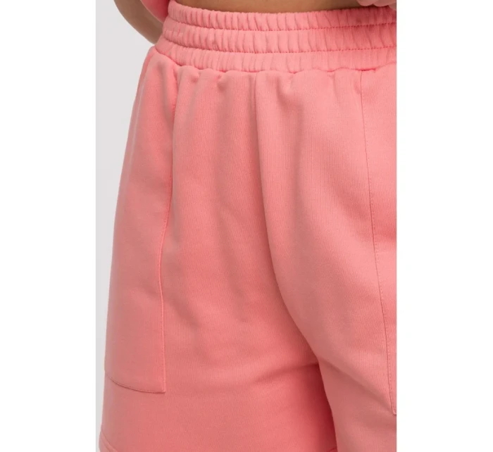 B295 Šortky s vreckami s aplikáciami - koralová