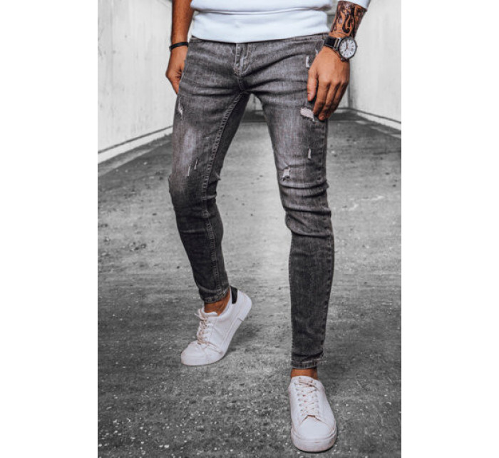 Pánske šedé džínsové nohavice Dstreet UX4076