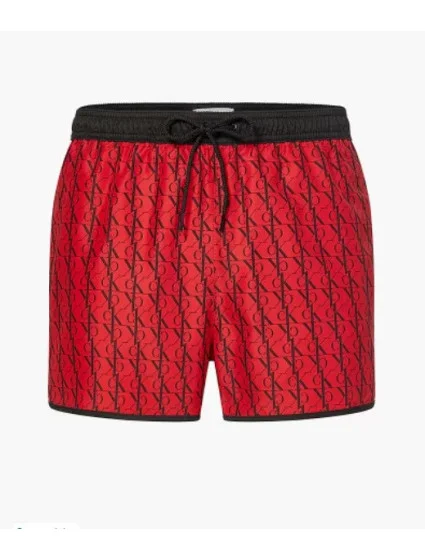 Pánske kúpacie kraťasy - KM00738 - 0KP - červená/čierna - Calvin Klein
