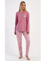 Dámske dlhé pyžamo Cat so šatkou Dámske dlhé pyžamo Cat so šatkou