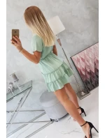 Šaty s obálkovým výstřihem tmavě mátové barvy Šaty s obálkovým výstřihem tmavě mátové barvy