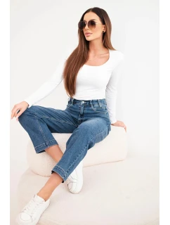 Dámske džínsy s vysokým pásom a širokými nohavicami M.Sara modré