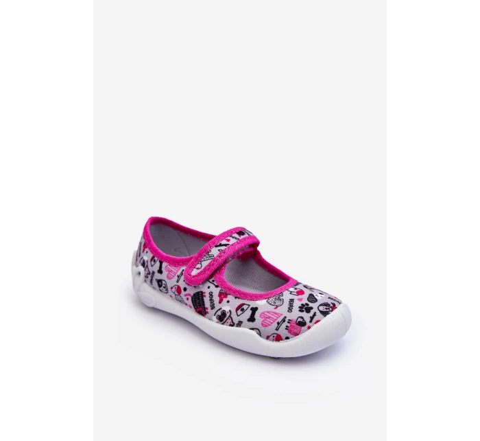 Dziecięce Papcie Baleriny Befado 114X521 Szaro-Różowe