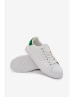 Trampki Sneakersy Męskie Z Eko Skóry Big Star OO174116 Biało-Zielone