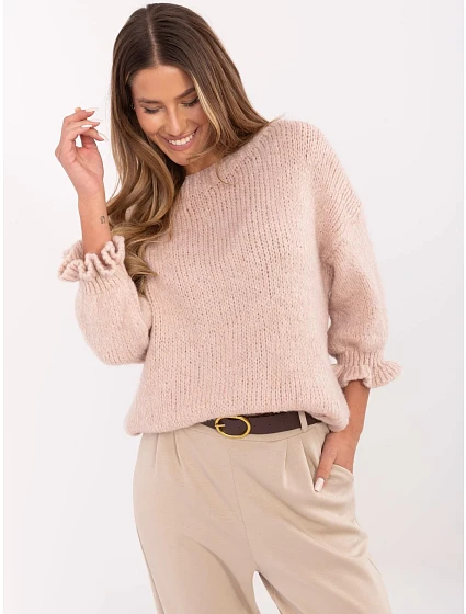 Sweter MI SW model 20849278 jasny różowy - FPrice Sweter MI SW model 20849278 jasny różowy - FPrice