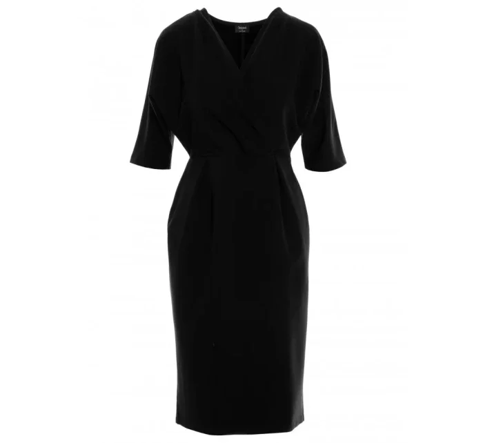 model 18004541 Zavinovací šaty černé - STYLOVE model 18004541 Zavinovací šaty černé - STYLOVE