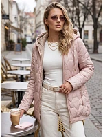 Kurtka damska pikowana z kapturem różowa model 22347466 - FashionStreet Kurtka damska pikowana z kapturem różowa model 22347466 - FashionStreet