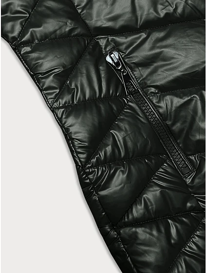 Prošívaná dámská zimní bunda v army barvě model 21246948 - J.STYLE