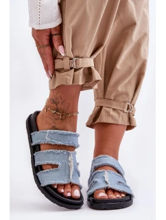 Dámské látkové sandály na zip Modrý model 21628635 - Boto