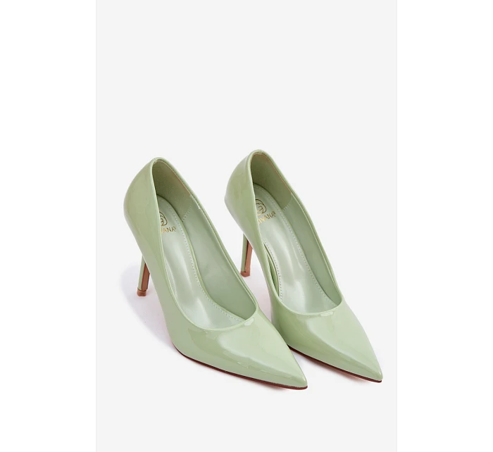 Klasické lakované lodičky z imitace kůže Zelené model 22092155 - Boto