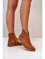 Dámske členkové topánky Acorn Flat Heeled Camel S.Barski Dámske členkové topánky Acorn Flat Heeled Camel S.Barski