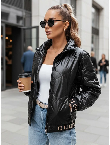 Dámská bunda bomber TY5292 černá - FashionStreet Dámská bunda bomber TY5292 černá - FashionStreet