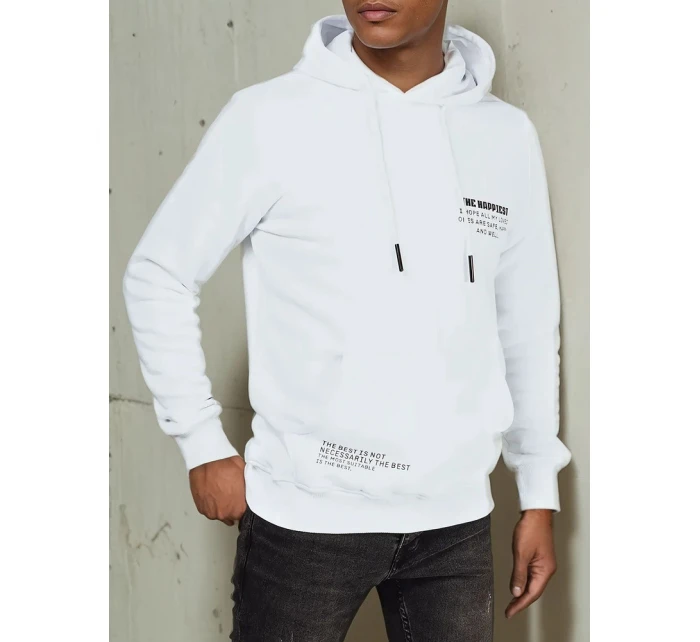 Pánská mikina s kapucí bílá Dstreet model 21976018 - FashionStreet Pánská mikina s kapucí bílá Dstreet model 21976018 - FashionStreet