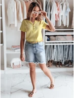 Dámska rebrovaná blúzka KISS LOOK žltá FashionStreet RY2839