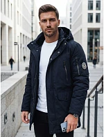 Pánska zimná bunda s odnímateľnou kapucňou, tmavomodrá, FashionStreet TX5106 Pánska zimná bunda s odnímateľnou kapucňou, tmavomodrá, FashionStreet TX5106