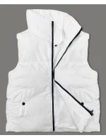 Bílá péřová dámská vesta se stojáčkem model 18914583 - J.STYLE Bílá péřová dámská vesta se stojáčkem model 18914583 - J.STYLE