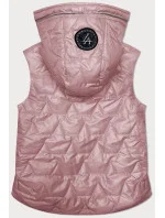 Tenká dámská vesta ve špinavě růžové barvě se zlatým zipem model 19732123 - S'WEST